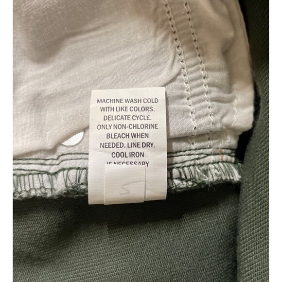 Falls Creek Women's Size 6 Green Denim Jean Midi Skirt Front Slit - Picture 7 of 8